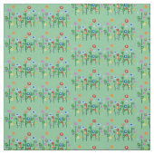 緑の背景の花 ファブリック (見本)