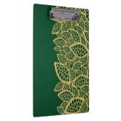 緑の背景の金葉のレース クリップボード (右)