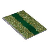 緑の背景の金葉のレース ノートブック (右側)