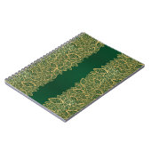 緑の背景の金葉のレース ノートブック (左側)