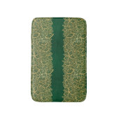 緑の背景の金葉のレース バスマット (正面縦)