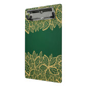 緑の背景の金葉のレース ミニクリップボード (アングル2)
