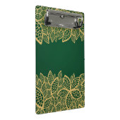緑の背景の金葉のレース ミニクリップボード (アングル)
