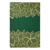 緑の背景の金葉のレース ミニクリップボード (裏面)