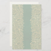緑の背景の金葉のレース 便箋 (正面/裏面)