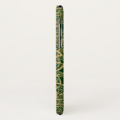 緑の背景の金葉のレース Case-Mate iPhoneケース (裏面/左)