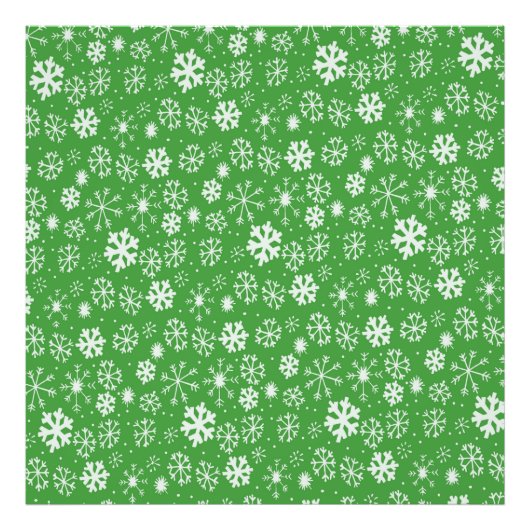 緑の背景の雪の嵐 フォトプリント (正面)