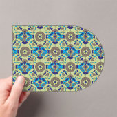 緑の背景の青と緑の模様 アクリル招待状 (インサイチュ (ポータブル))