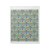 緑の背景の青と緑の模様 ノートパッド (回転)