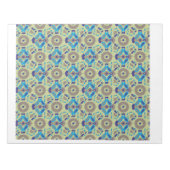 緑の背景の青と緑の模様 ノートパッド (正面)