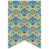 緑の背景の青と緑の模様 バンティングフラッグ (第3の旗)