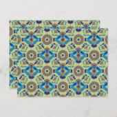 緑の背景の青と緑の模様 ポストカード (正面/裏面)