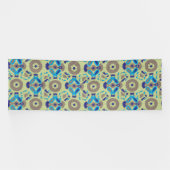 緑の背景の青と緑の模様 横断幕 (横)