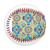 緑の背景の青と緑の模様 野球ボール (正面左)
