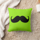 緑の背景の黒い口ひげ クッション (ブランケット)