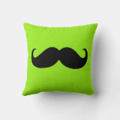 緑の背景の黒い口ひげ クッション (裏面)