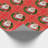 緑の背景をテーマにしたテニスクリスマス ラッピングペーパー (角)