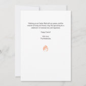 緑の背景を持つイースターストライプのフォトカード シーズンカード (裏面)