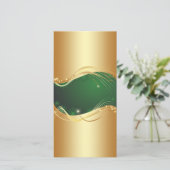 緑の背景を持つゴールデンクリスマスの動機… シーズンカード (スタンド正面)