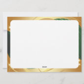 緑の背景を持つゴールデンクリスマスの動機 シーズンカード (裏面)