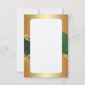 緑の背景を持つゴールデンクリスマスの動機… 招待状 (裏面)