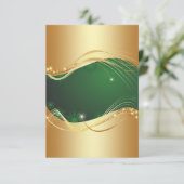緑の背景を持つゴールデンクリスマスの動機… 招待状 (スタンド正面)