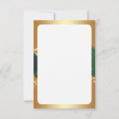 緑の背景を持つゴールデンクリスマスモチーフ 招待状 (裏面)