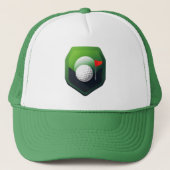 緑の背景を持つ様式化されたゴルフボールアイコン キャップ (正面)