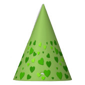 緑の背景を持つ1000のハート パーティーハット (左)