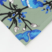 緑の背景フローラ水の色パターン。 フリースブランケット (角)