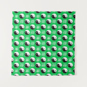 緑の背景中国の陽模様 タペストリー (正面(横))