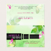 緑の背景(黒い美しい記号) 名刺 (外部フラット)