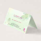 緑の背景(黒い美しい記号) 名刺 (裏面)