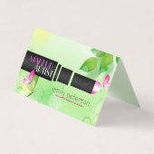 緑の背景(黒い美しい記号) 名刺 (正面)