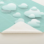 緑の背景(3D白色ハート) シェルパブランケット (3/4)