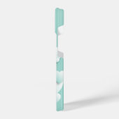 緑の背景(3D白色ハート) iPhoneケース (左側面)