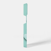 緑の背景(3D白色ハート) iPhoneケース (右側面)