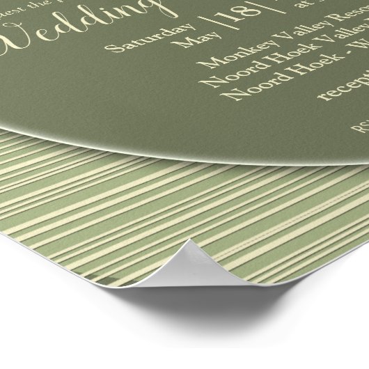 緑の自然のヒューストライプズ& – フラワーフレンズ ポスター (角)