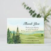 緑の自然の水彩 サンキューカード (スタンド正面)