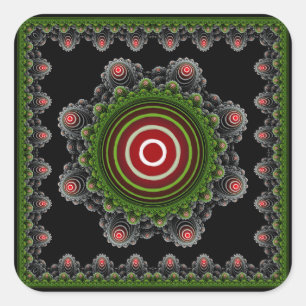 緑の自然光華美輝パターン スクエアシール