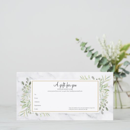 緑の自然大理石ギフト証書 (スタンド正面)