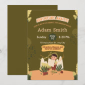 緑の自然幼稚園卒園招待状 招待状 (正面/裏面)