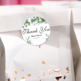 緑の自然感謝していユーカリ結婚の ラウンドシール