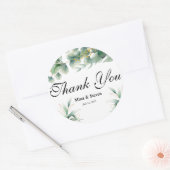 緑の自然感謝していユーカリ結婚の ラウンドシール (封筒)