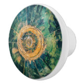 緑の自然石模様 セラミックノブ (右)