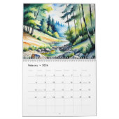 緑の自然絵を描のカレンダー カレンダー (2月 2026)