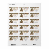 緑の自然金ゴールドクリスマスツリーくるみ割り ラベル (フルシート)