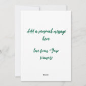 緑の自転車のクリスマスカードに乗ったかわいいトナカイ シーズンカード (裏面)