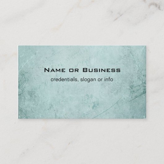 緑の色あせたテクスチャ、ヴィンテージスタイル手書き 名刺 (正面)