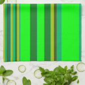 緑の色のストライプパターンカスタマイズデザイナ キッチンタオル (折り畳み)
